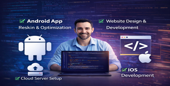 I will be a full stack developer for Android app reskin, bug fixing and web setup